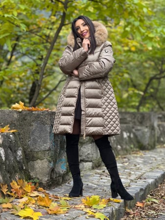 Geaca kaki  cu blana naturala [7]