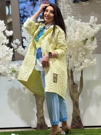 Geci si jachete - Geaca lunga hope cu imprimeu floral