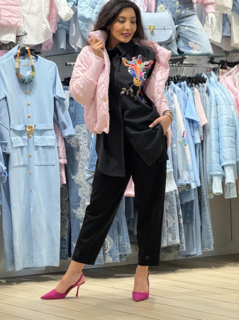 Geaca matlasata cu manseta la maneca si capse si elastic in talie [5]