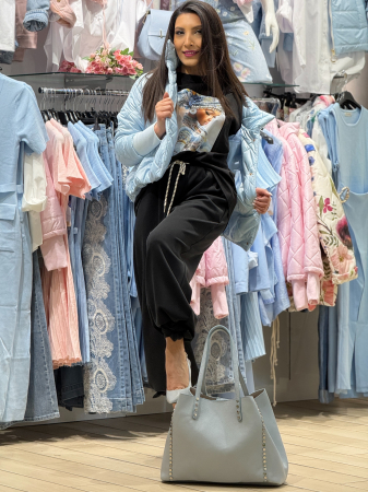 Geaca matlasata cu manseta la maneca si capse si elastic in talie [3]