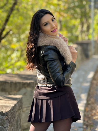 Geaca scurta din piele ecologica cu blana artificiala [6]