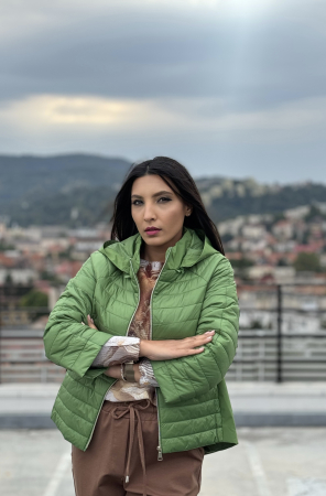 Geci si jachete - Geaca verde cu gluga