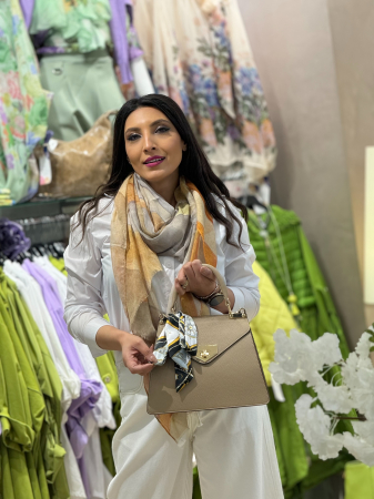 Geanta din piele naturala cu accesoriu esarfa [1]