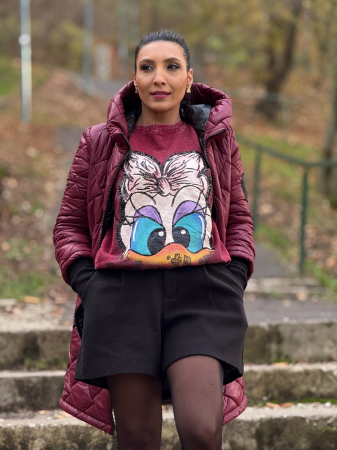 CADOURI DE CRACIUN - Hanorac bordo cu Daysi Duck