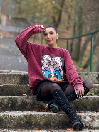 Hanorac bordo cu Daysi Duck [1]