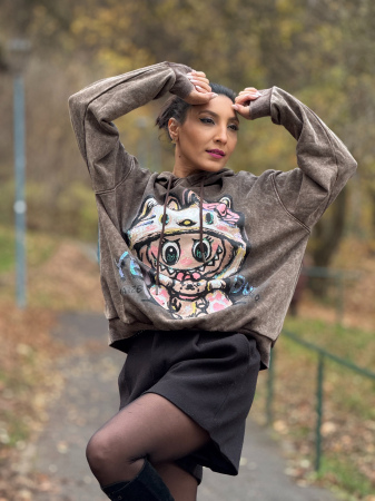 Hanorac maro cu imprimeu LABBUBU [2]