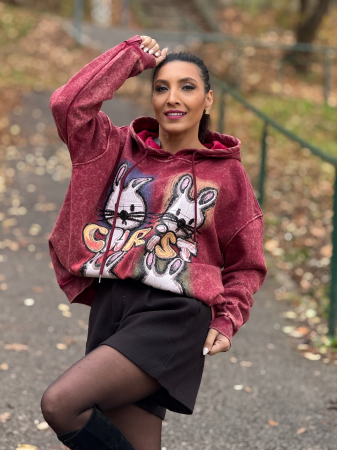 Hanorac vatuit cu imprimeu iepurasi [1]