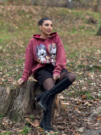 Hanorac vatuit cu imprimeu iepurasi [4]