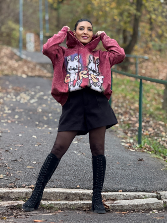 CADOURI DE CRACIUN - Hanorac vatuit cu imprimeu iepurasi