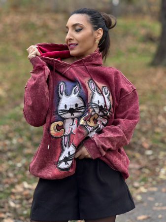 Hanorac vatuit cu imprimeu iepurasi [6]