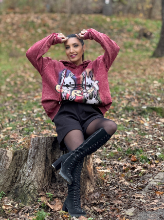 Hanorac vatuit cu imprimeu iepurasi [5]