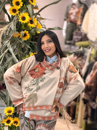 Jacheta bej cu imprimeu floral [1]