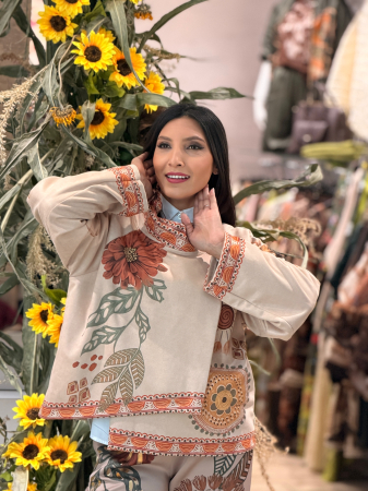 Geci si jachete - Jacheta bej cu imprimeu floral