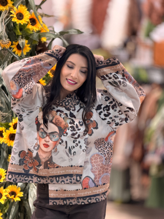 Geci si jachete - Jacheta cu animal print si imprimeu Frida