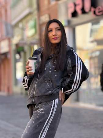 Jacheta cu capse si gluga [1]