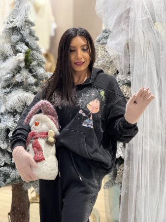 Geci si jachete - Jacheta cu fermoar cu fetita roz