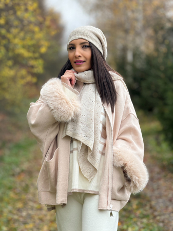 Jacheta cu fermoar si guler de blana [5]