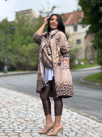 Jacheta cu fermoar si imprimeu animal print [1]