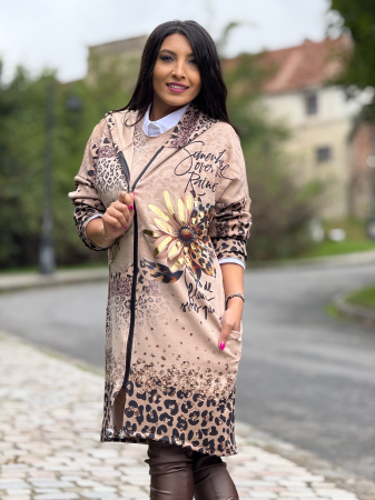 Jacheta cu fermoar si imprimeu animal print [4]