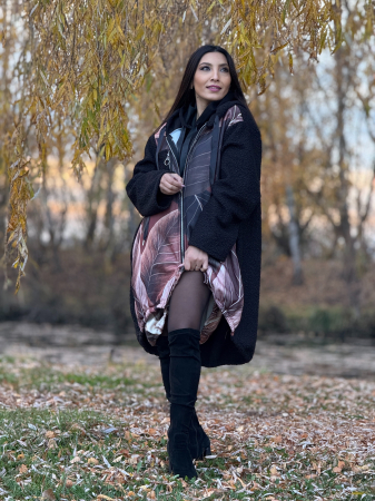 Jacheta cu fermoar si imprimeu frunze [1]