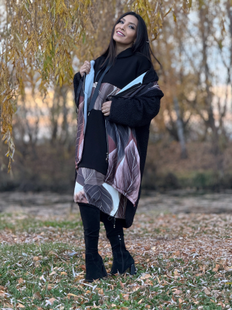 Jacheta cu fermoar si imprimeu frunze [4]