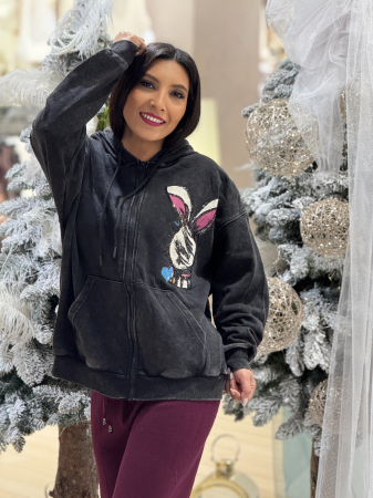 Jacheta cu fermoar si print iepure [1]