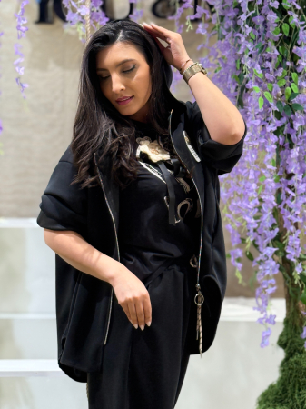 Jacheta cu gluga pe croi lejer cu fermoar [3]