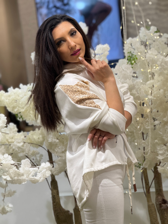 Jacheta cu gluga si imprimeu stelute [3]