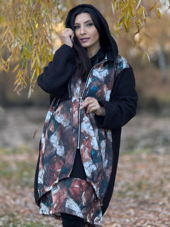 Jacheta cu imprimeu colorat si buzunar aplicat [1]