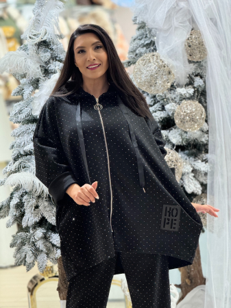 Geci de iarna - Jacheta cu pietricele si gluga