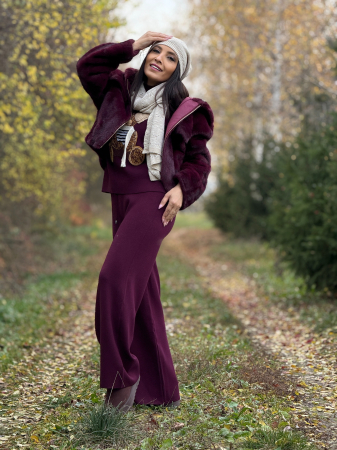 Jacheta din blana cu gluga si fermoar [1]