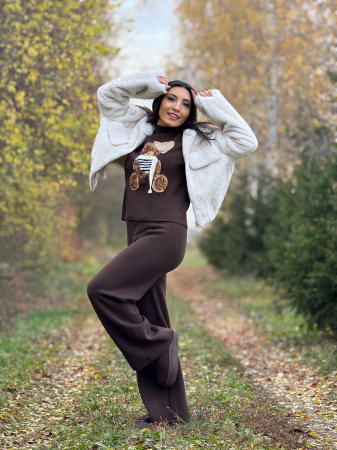 Jacheta din blana cu gluga si fermoar [2]