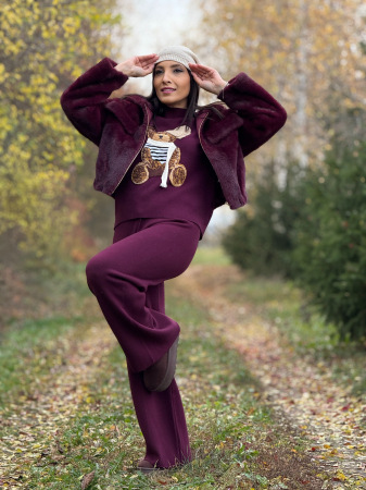 Jacheta din blana cu gluga si fermoar [2]