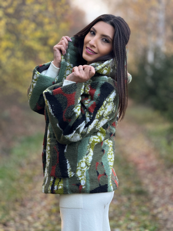 Jacheta din material texturat cu buzunare si nasturi [1]