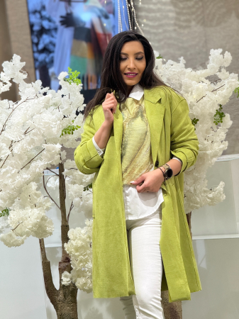 Jacheta din piele intoarsa cu revere si buzunare [2]