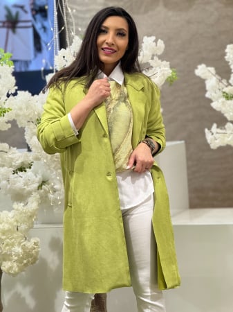 Geci si jachete - Jacheta din piele intoarsa cu revere si buzunare