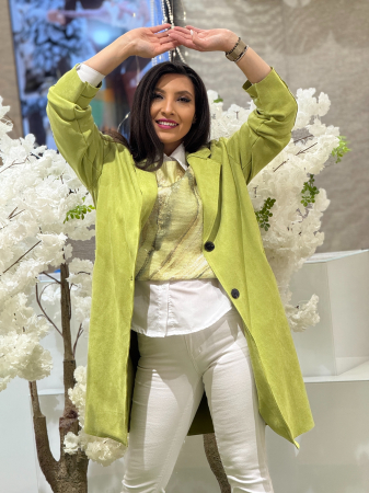 Jacheta din piele intoarsa cu revere si buzunare [1]