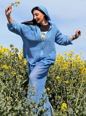 Imbracaminte de dama - Jacheta din plasa cu flori brodate