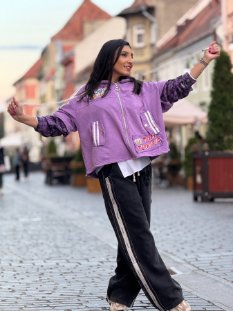Jacheta mov Disney cu maneca cu patratele [1]