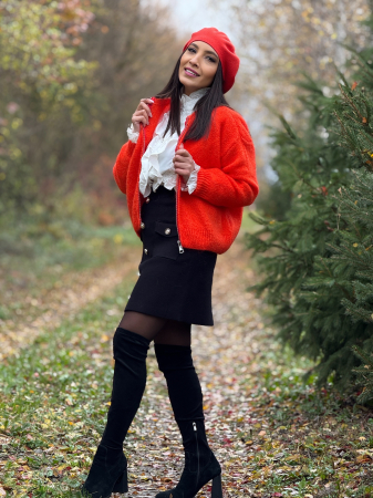 Bluze si camasi - Jacheta portocalie din mohair