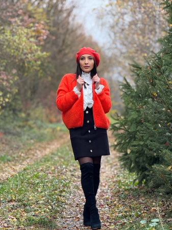 Jacheta portocalie din mohair [6]