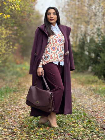 Palton cu gluga bordo [1]