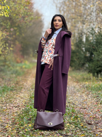 Palton cu gluga bordo [3]