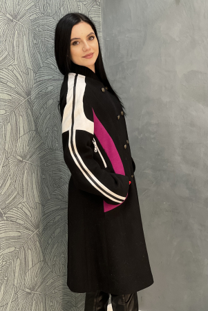 Palton cu guler tunica si detaliu mov [2]