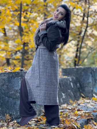 Palton din alpaca cu blana naturala [3]