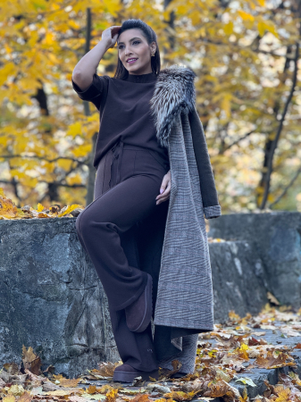 Palton din alpaca cu blana naturala [5]