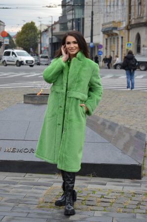Paltoane si blanuri - Palton verde cu guler si nasturi