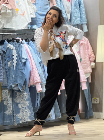 Pantaloni casual cu croiala conica [1]