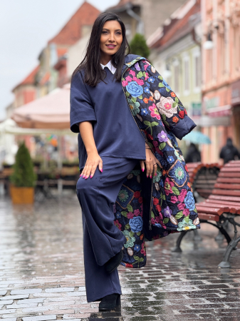 Pantaloni casual cu snur si elastic in talie [1]
