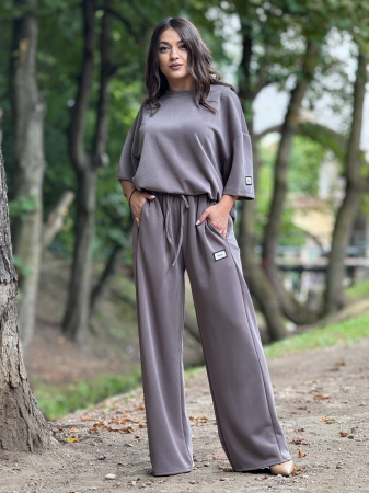 Pantaloni casual cu snur si elastic in talie [1]